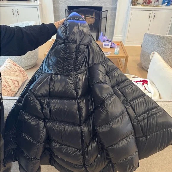 Moncler Shiny Black Hooded Jacket